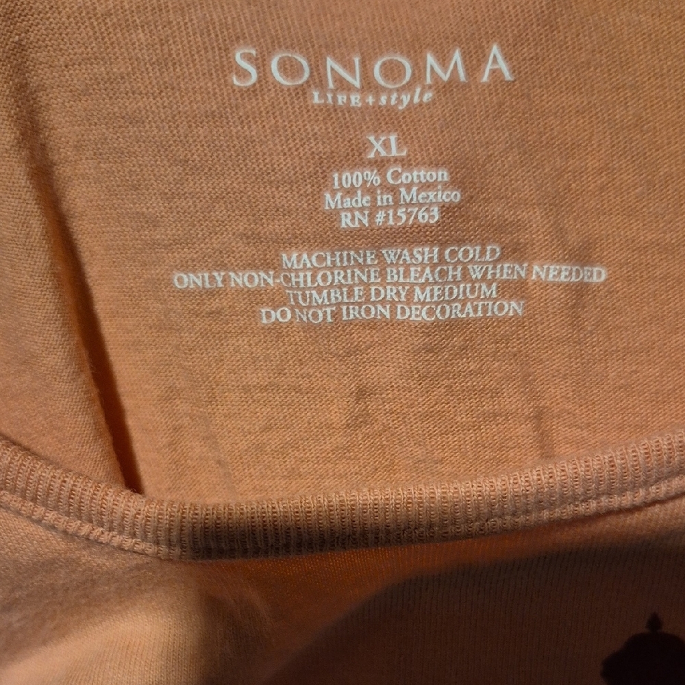 Sonoma Women's XL Terracotta Cotton T-Shirt With Venice Graphic - Picture 4 of 6